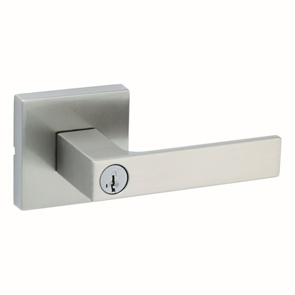 Singapore Lever , Square Rose Entry Door Lock SmartKey , RCAL Latch, RCS Strike Satin Nickel Finish